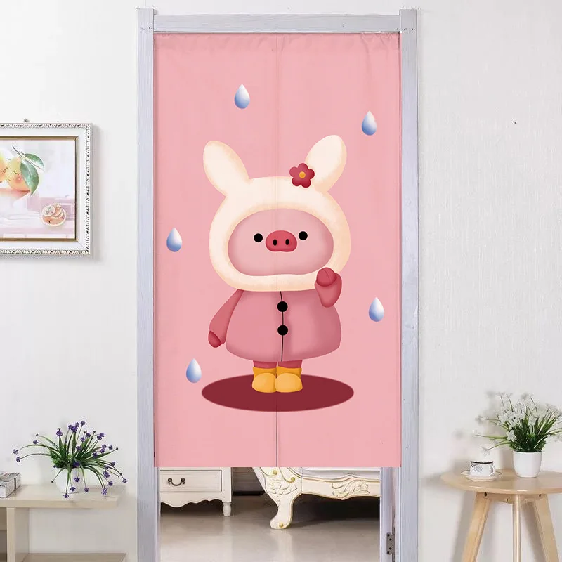 Скъпа мультяшная врата завеса без перфорация, розова детска спалня, розова стая принцеса, кухня, баня, декорация на стени Изображение 5