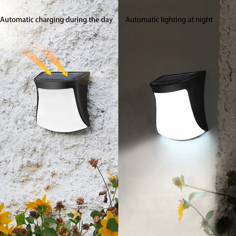 Слънчев градински лампа, 1 бр. слънчев, с монтиран на стената лампа, лестничный лампа, открит водоустойчива лампа, монтиран на стената лампа във формата на усмивки Изображение 3