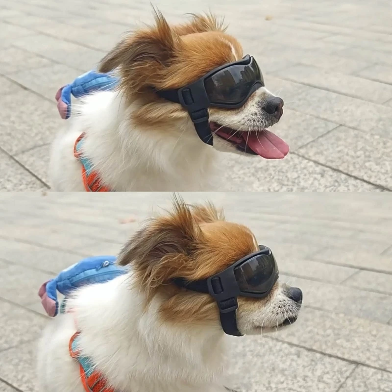Слънчеви очила Winproof за кучета, подходяща за кучета със средни размери, очила за домашни любимци, за каране на сняг, плаж, спорт на открито, носенето на очите Изображение 3