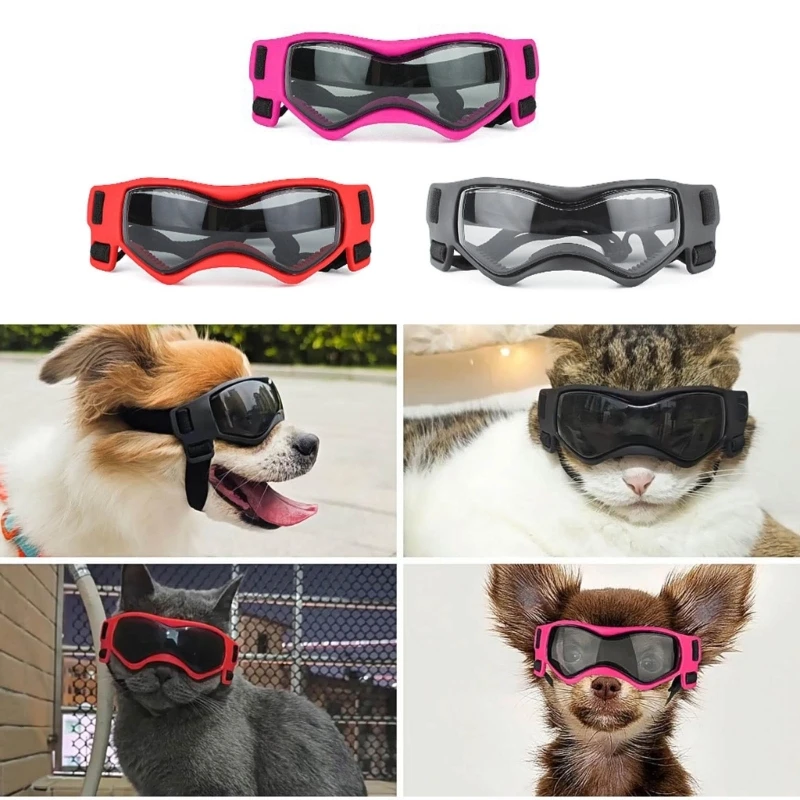 Слънчеви очила Winproof за кучета, подходяща за кучета със средни размери, очила за домашни любимци, за каране на сняг, плаж, спорт на открито, носенето на очите Изображение 4