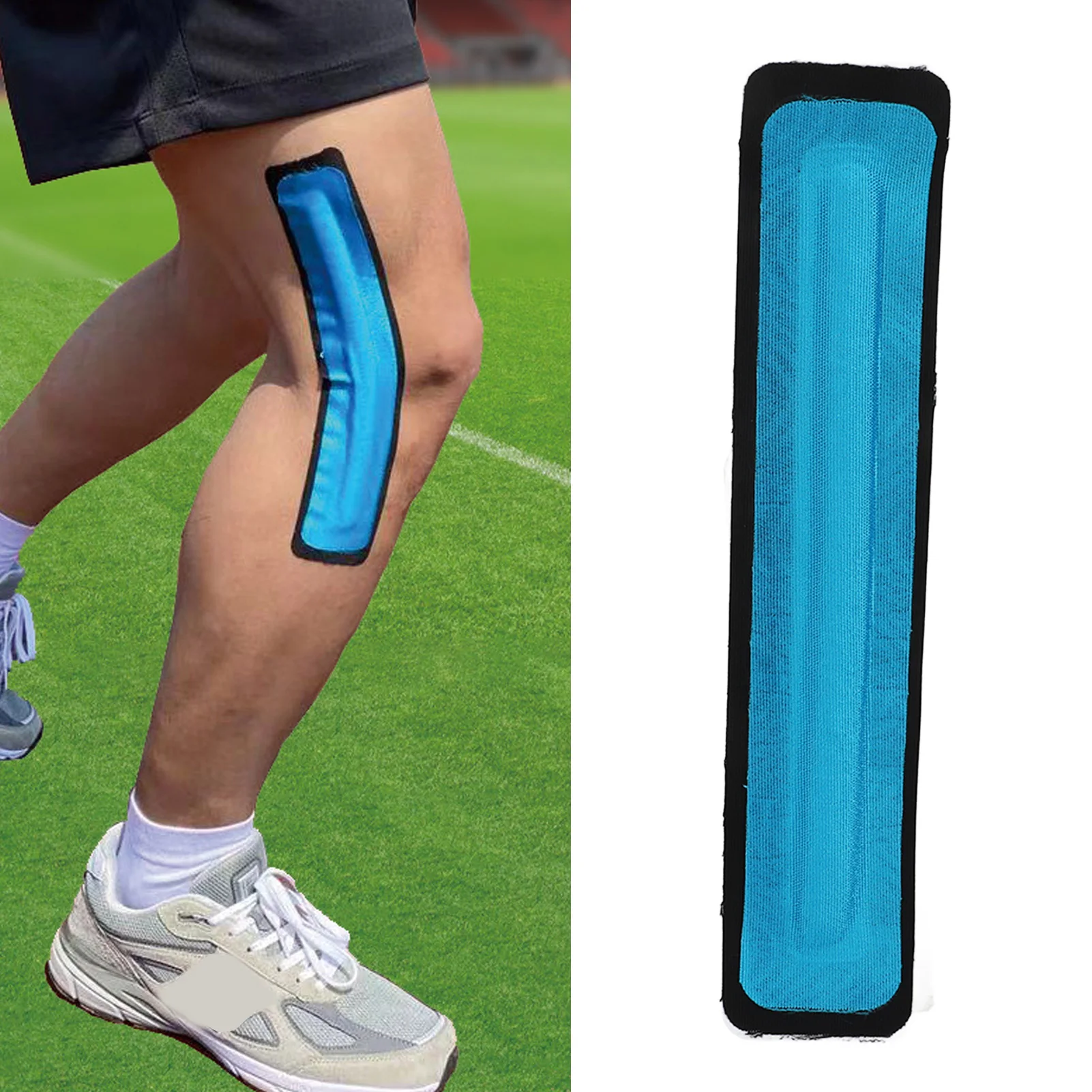 Спортни ленти за подкрепа на коляното, син цвят, подсилена с лепило мускулни ленти, превръзка за слабите коленни стави Изображение 0