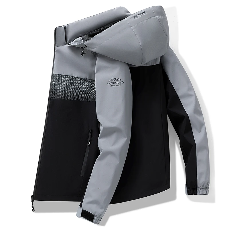 Спортно палто на мъжката модна марка 2023, пролетта ново луксозно бизнес приталенное палто с високо качество, контрастная бейзболна hoody с качулка, мъжко яке, топ Изображение 0