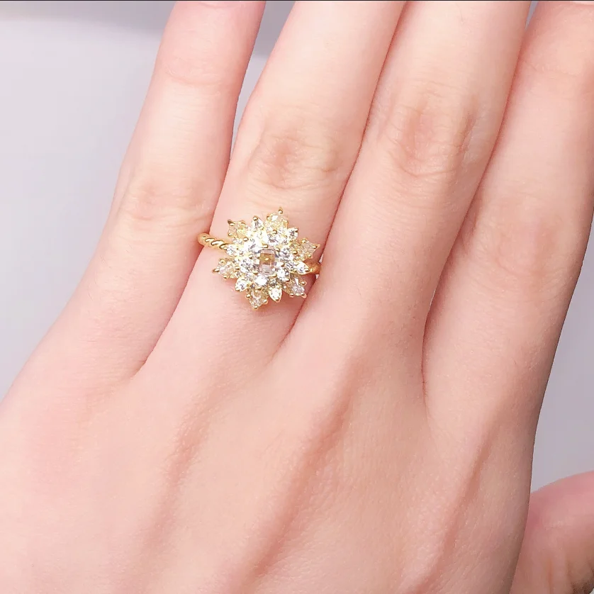 Сребърен пръстен с кристали от аниме Sailor Moon от 925 Сребро, бижута за cosplay, пръстен с цвете във формата на снежинки за жени, подаръци поклонницам Изображение 3