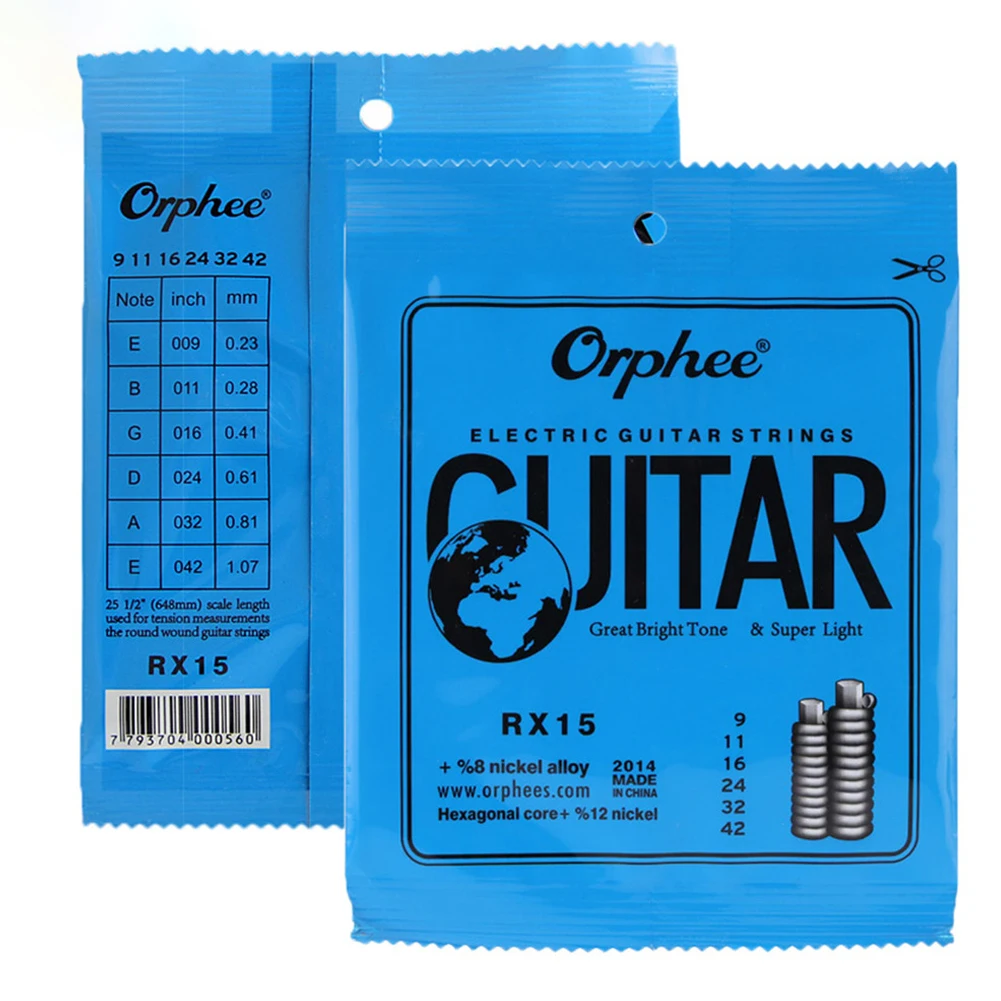 Струни за електрическа китара за 10 комплекта 10-46 11-50 6 Обиколки Шестоъгълен тел от въглеродна стомана и никелевого сплав от серията RX Orphee Изображение 3