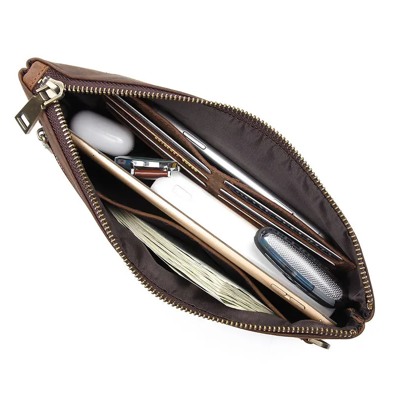 Стръмен модерен кожен портфейл-клатч за парти, чантата за мъже, жени, мъжки женски дълъг портфейл с цип, голяма кожена кесия Изображение 2
