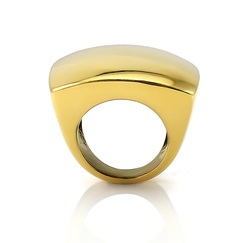 Тежки квадратни пръстени от неръждаема стомана прости геометрични пръстени за жени, мъже златен цвят Модни бижута подарък Директен доставка Изображение 4