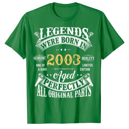 тениска на 20-ти рожден ден, Реколтата, Легенди, Родени През 2003 г., в 20-Годишната Тениска, Подаръци, Пословици, Цитати, Графични Екипи, Блузи С къс ръкав Изображение 1