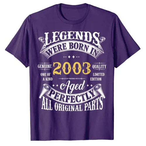 тениска на 20-ти рожден ден, Реколтата, Легенди, Родени През 2003 г., в 20-Годишната Тениска, Подаръци, Пословици, Цитати, Графични Екипи, Блузи С къс ръкав Изображение 2
