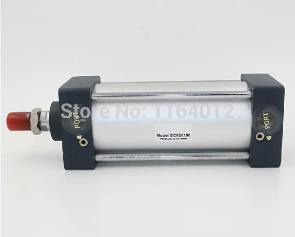 Тип Airtac Стандартен пневматичен цилиндър от алуминиева с диаметър 50 мм SC50-175/200/225/250 с единична нишка, основен магнитен цилиндър с двойно действие Изображение 2