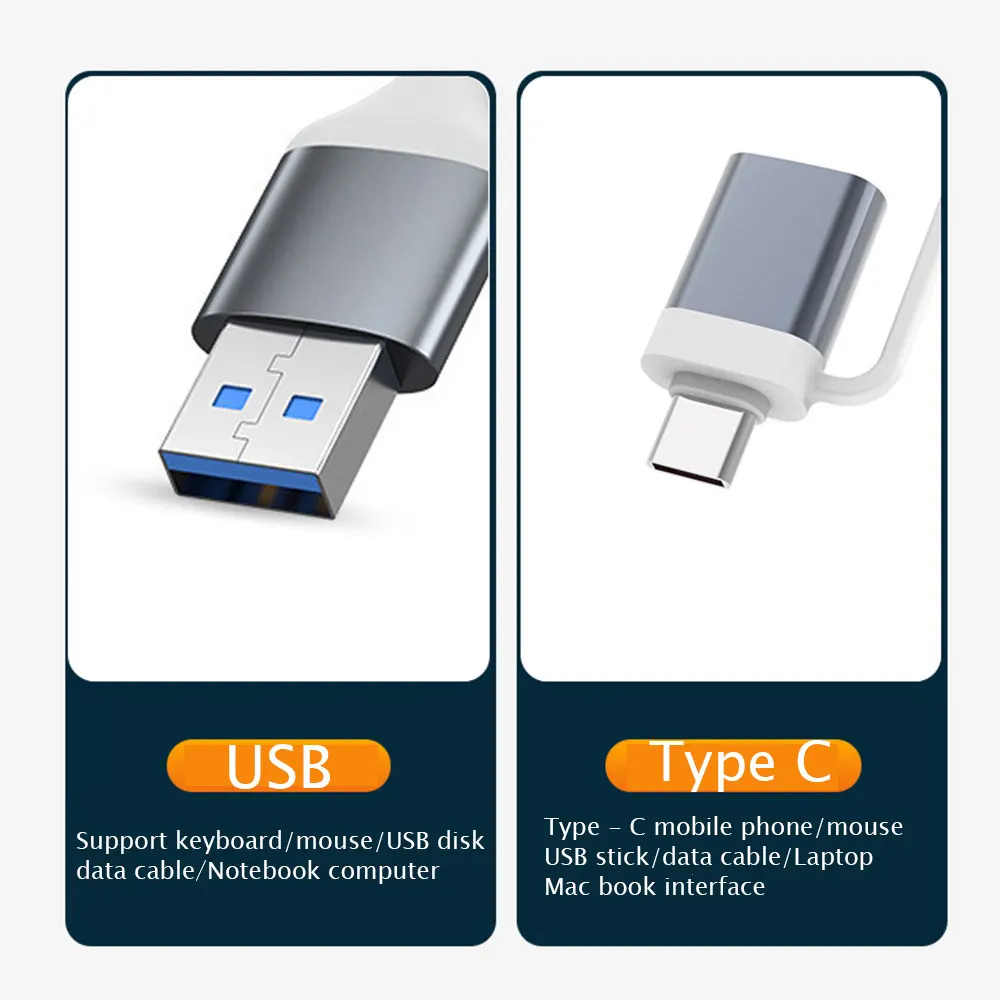 Тип C + USB HUB Докинг станция USB 3,0 3,0 2,0 Hub С 4 Порта Мультиразветвитель OTG Адаптер За Lenovo, HUAWEI, Xiaomi Macbook От Алуминиева Сплав Изображение 5