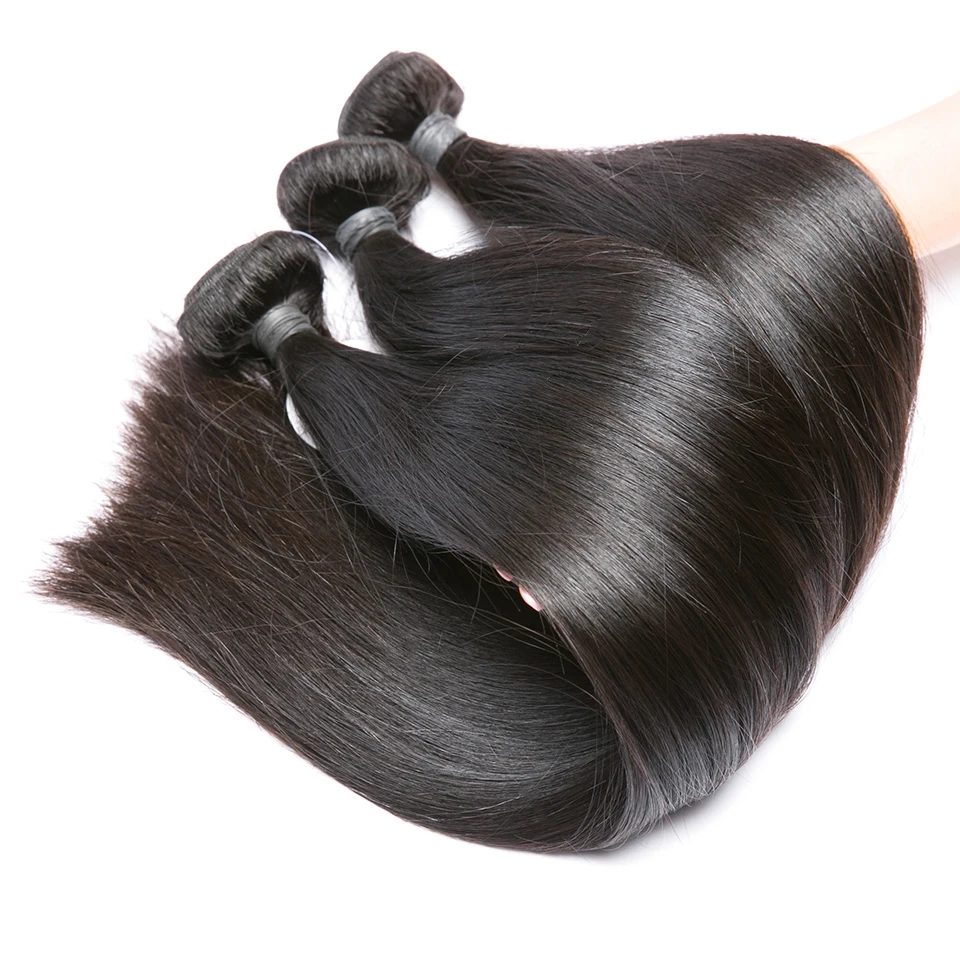 Топ 12A, естествени черни директни снопове от човешки косъм, бразилски снопчета коса, тъкане на Реми, Натрупването на необработени коса, Патици от естествена коса Изображение 1