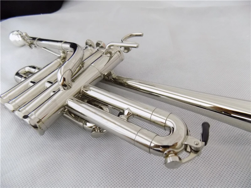Тръбите на Професионални музикални инструменти за тръби Bb тръби с мундштуком и корпус със сребърно покритие Trompete Изображение 2