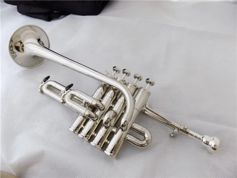 Тръбите на Професионални музикални инструменти за тръби Bb тръби с мундштуком и корпус със сребърно покритие Trompete Изображение 4