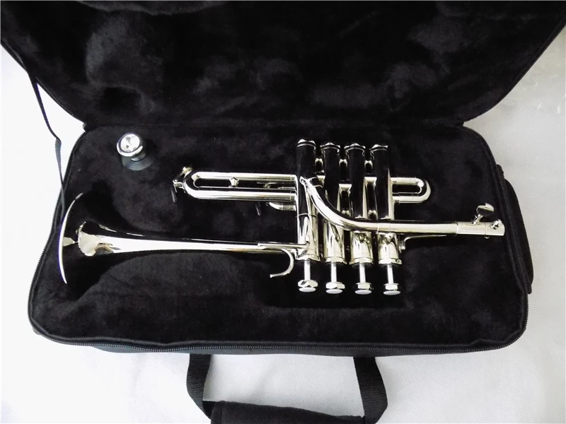 Тръбите на Професионални музикални инструменти за тръби Bb тръби с мундштуком и корпус със сребърно покритие Trompete Изображение 5