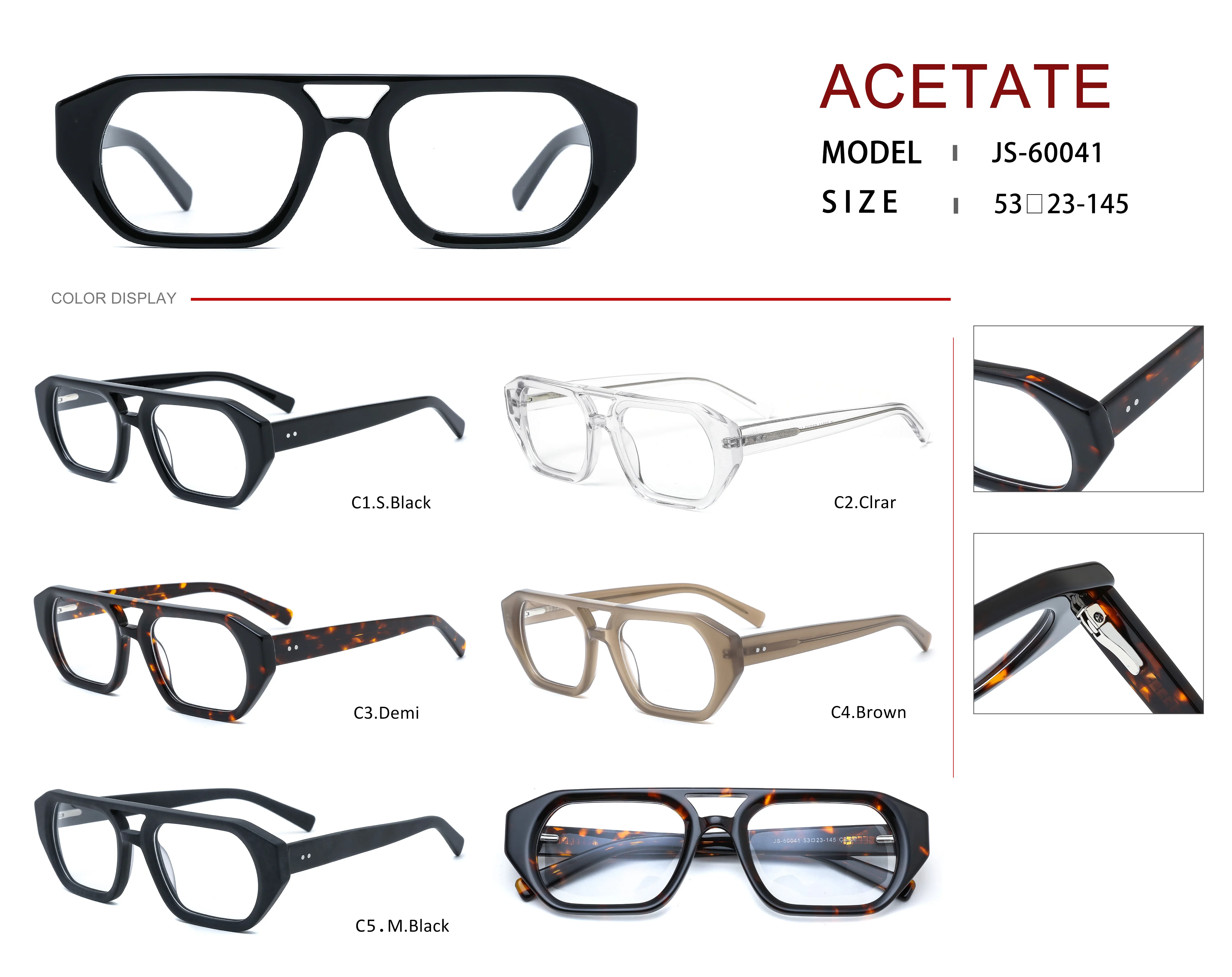 Търговия На Едро С Очила, Оптични Рамки, Самолетни Мъжки Ретро Очила По Рецепта, Ацетатные Очила За Късогледство, Фирмен Дизайн, Слънчеви Очила На Едро Изображение 5