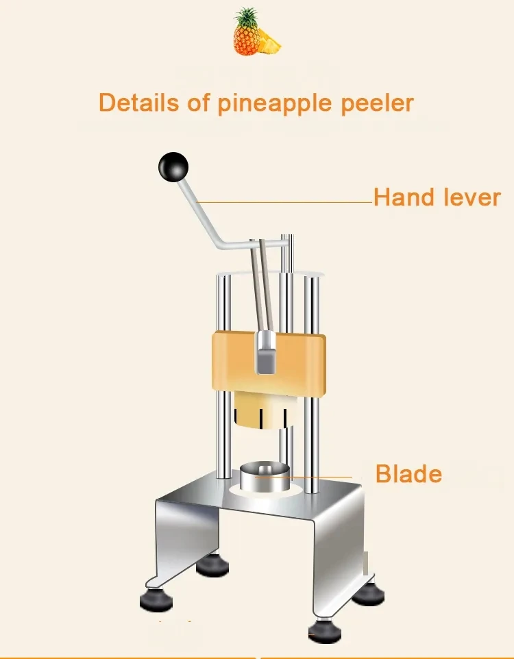Търговски ръчна машина за почистване на ананас от ядрото, Плот от неръждаема стомана, устройство за нарязване на ананас за лесно отстраняване на ядро Изображение 1