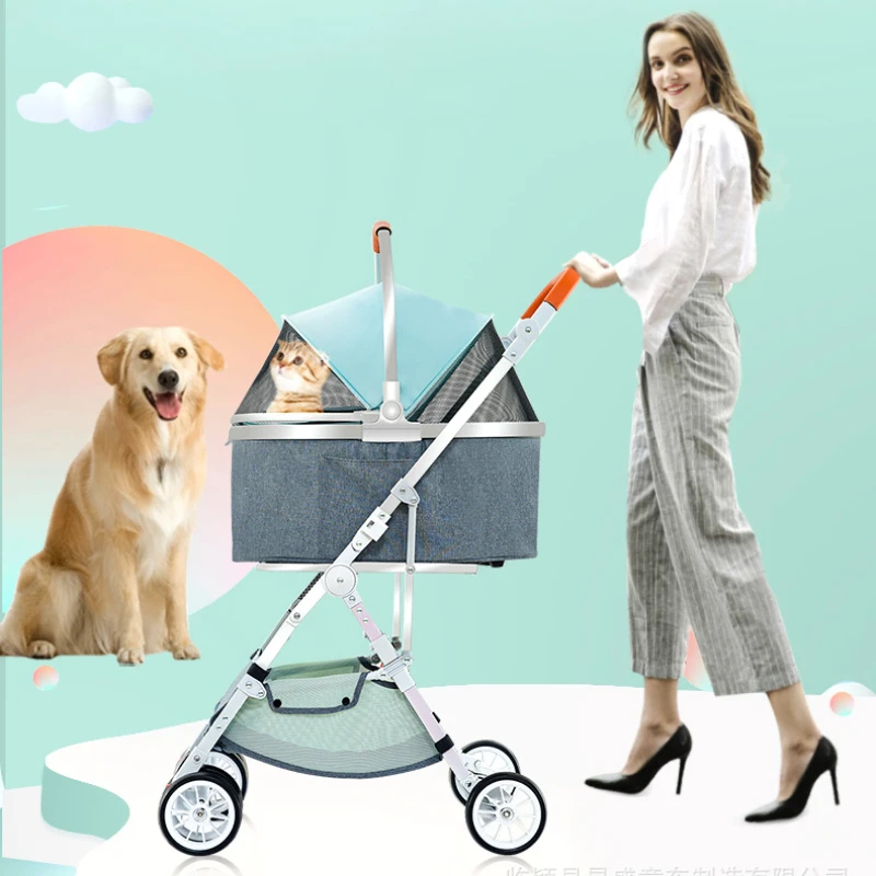 Удобно столче за кола за кучета, сгъваема переноска за малки кучета, разделителната разборная количка за животни, стабилна и удобна клетка за кучета Изображение 0