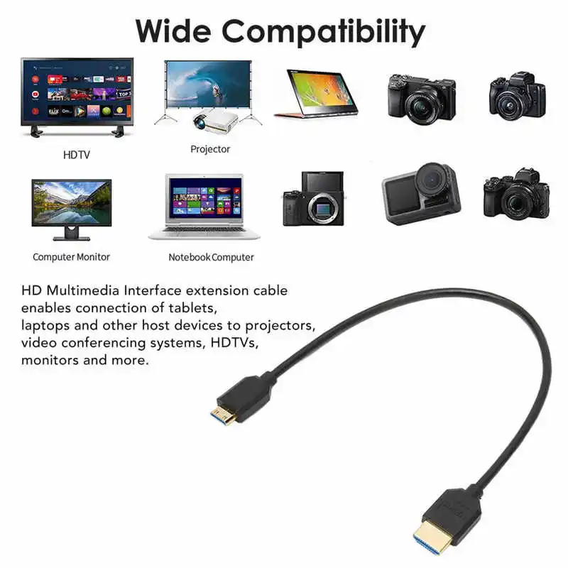 Удължителен кабел мултимедиен интерфейс Micro HD 8K Mini удължителен кабел мултимедиен интерфейс HD за лаптоп таблет телефон гореща разпродажба Изображение 5