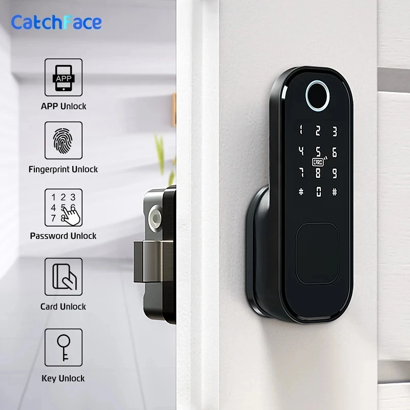 Умен заключване на пръстови отпечатъци на HRISTO водоустойчив външен дистанционно управление Bluetooth TTlock app парола RFID карта бесключевой интелигентна система за заключване на вратите Изображение 0