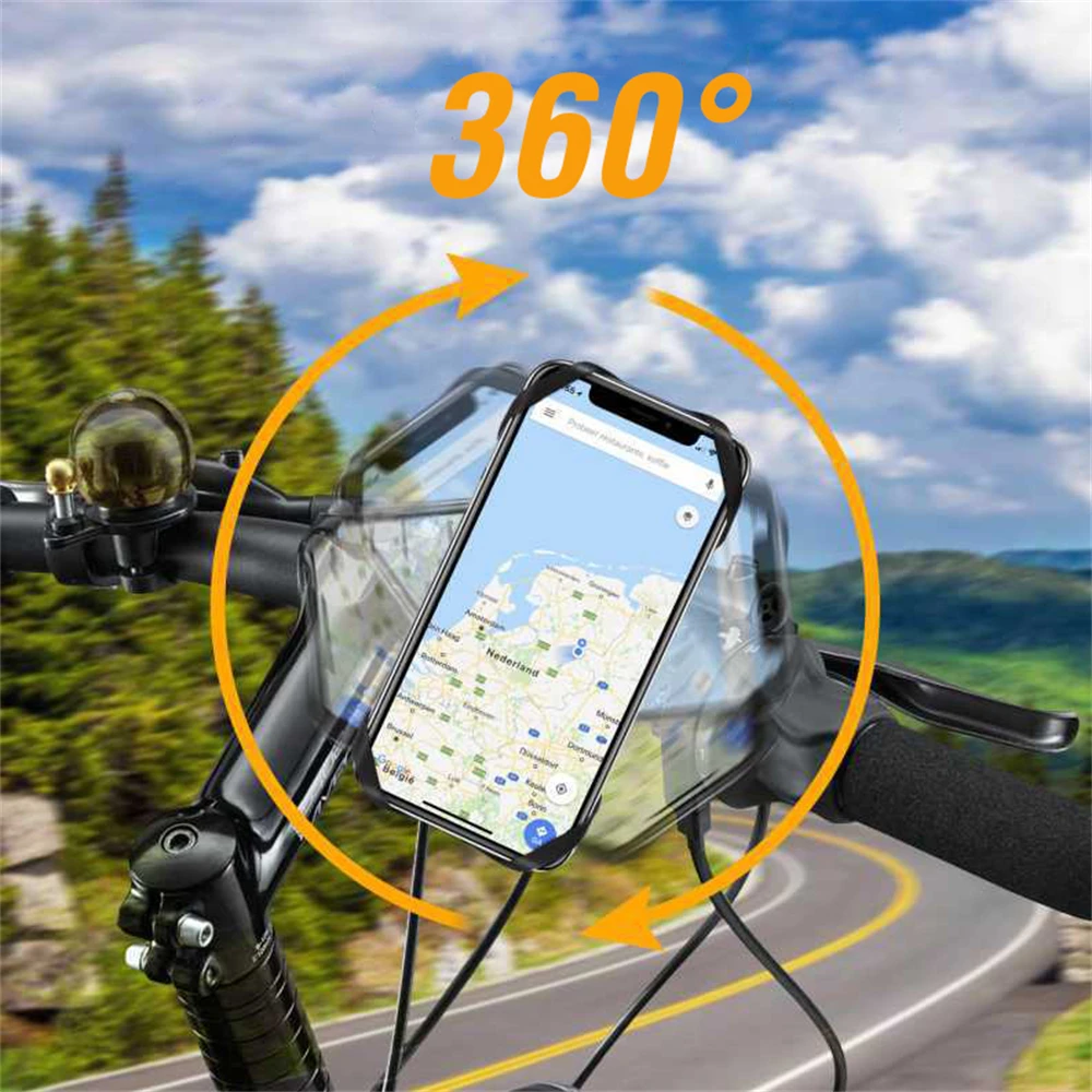 Универсален държач за велосипед телефон с възможност за завъртане на 360 градуса, video recorder, стойка за GPS, Велосипеди скоба, Регулируема устойчив на удари за употреба за мобилен телефон за велосипед МТВ Изображение 4