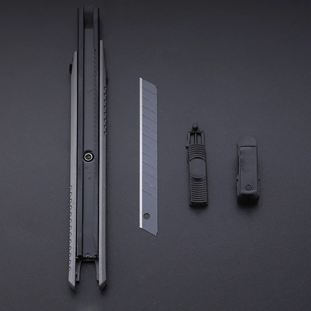 Универсален нож от алуминиева сплав, 30 °, преносим, джобен нож, Выдвижное метален нож за хартия, канцеларски пособия за училище Изображение 3