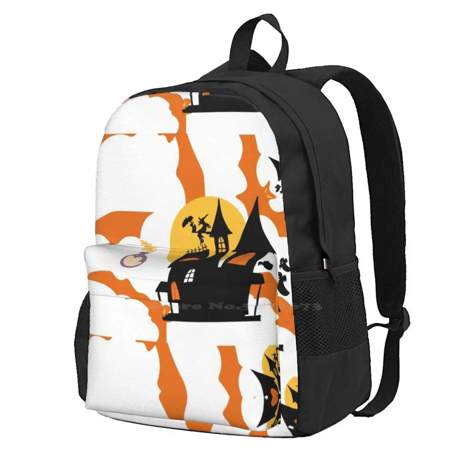 Училищна чанта за съхранение на Happy Halloween Mix, ученическа раница, ужасно зла тиква, забавна тыквенная главата, зловещ трик или лечение Изображение 0