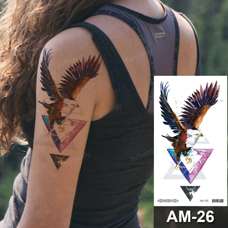 Фалшива татуировка на Стикер за домашни Любимци Крила на Орел, Перо на Птица, Временни татуировки, водоустойчив Татуировки с пренасяне на вода в ръка, ръкав, женски татуировки Изображение 4