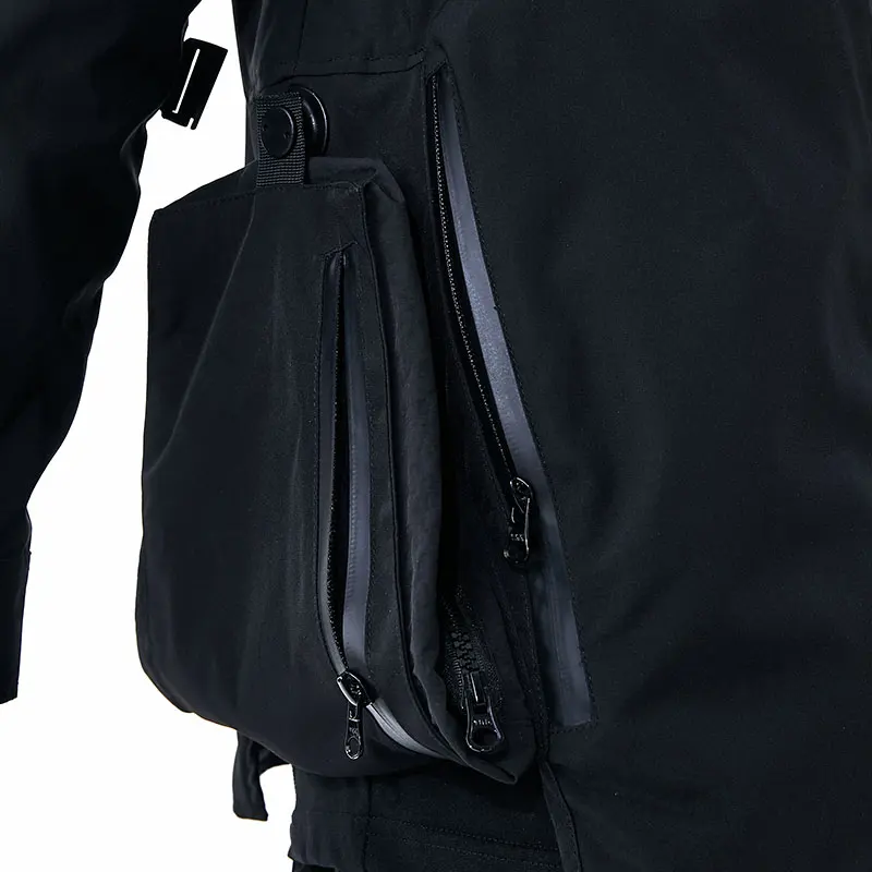 Функционална яке за пътуване с широки странични джобове, сваляща се качулка, технологичная дрехи, градинска облекло ninjawear, антиутопическая облекло и интериор в японски стил Изображение 3