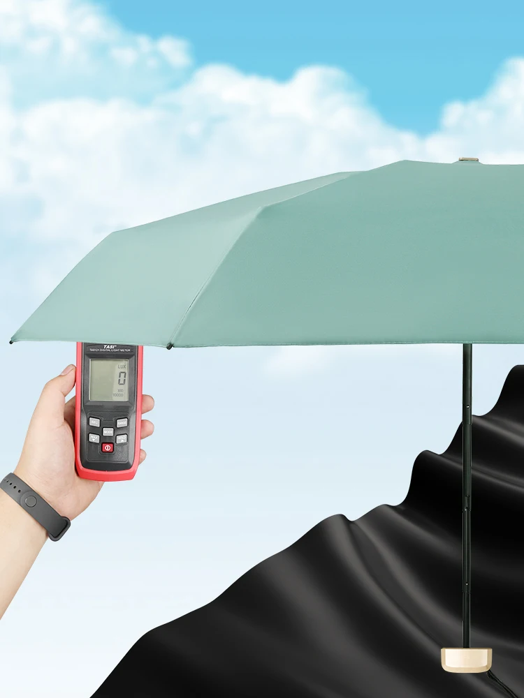 чадър от слънцето малък и портативен, защита от слънце и ултравиолетови лъчи, мини-женски card чадър с двойно предназначение. Изображение 4