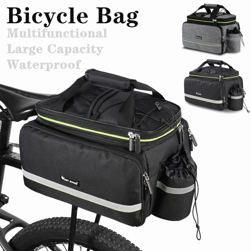 Чанта за багажник на велосипеда-Голям капацитет Чанта за носене на велосипед Багажная кошница Двойна странична велосипедна задната стойка Изображение 0