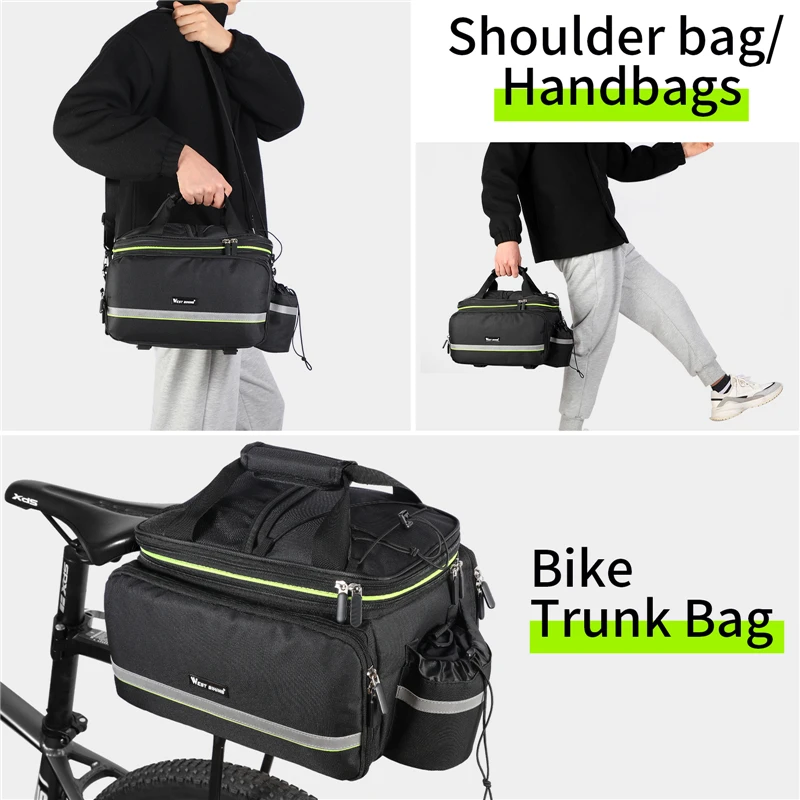 Чанта за багажник на велосипеда-Голям капацитет Чанта за носене на велосипед Багажная кошница Двойна странична велосипедна задната стойка Изображение 5