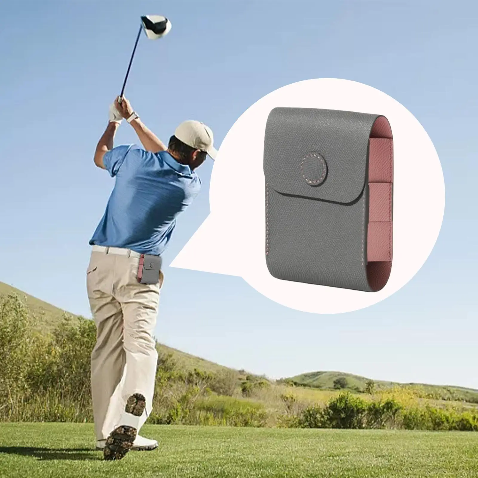 Чанта за далекомер за голф, Противоударная поясная чанта, аксесоар за голф Изображение 3