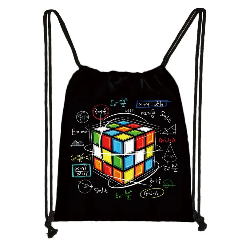 Чанта от съвсем малък с Принтом Магически Куб, Чанти за Съхранение на Cubo Magico, Пътна Математическа Формула, Училищен Раница За Момчета и Момичета, Детски Раница, Чанта за Книги Изображение 2