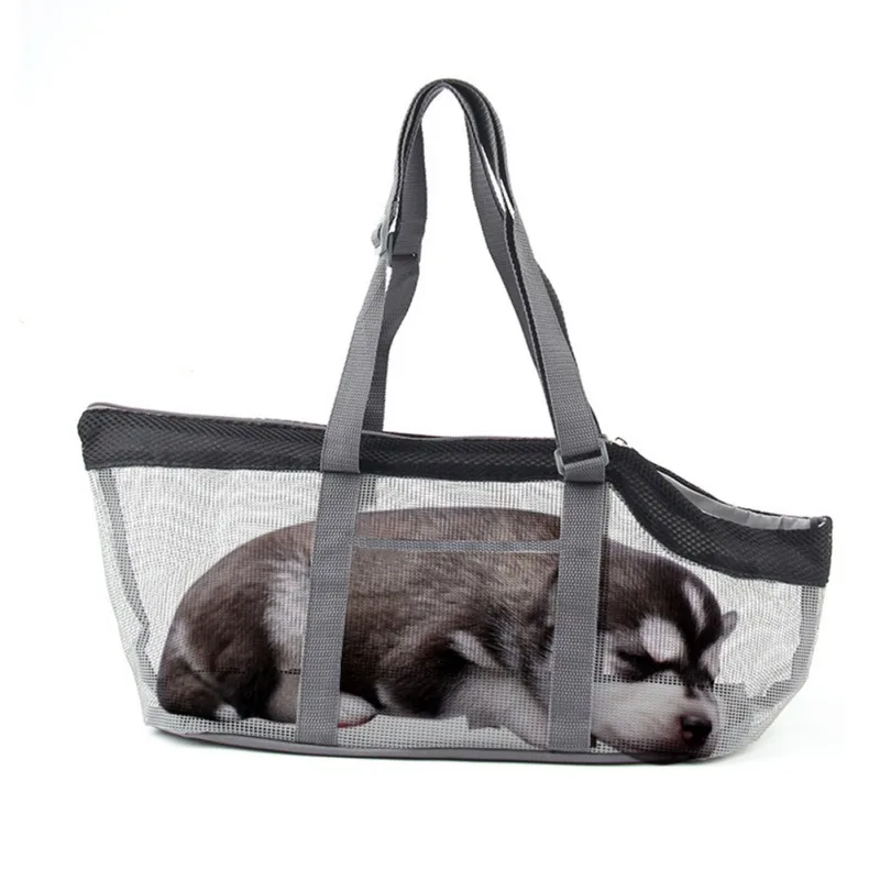 Чанта-переноска за котки, чанта-переноска за кученца, чанта-переноска за кучета Hands Free с регулируем ремък и джоба наплечником за пътуване на открито Изображение 5