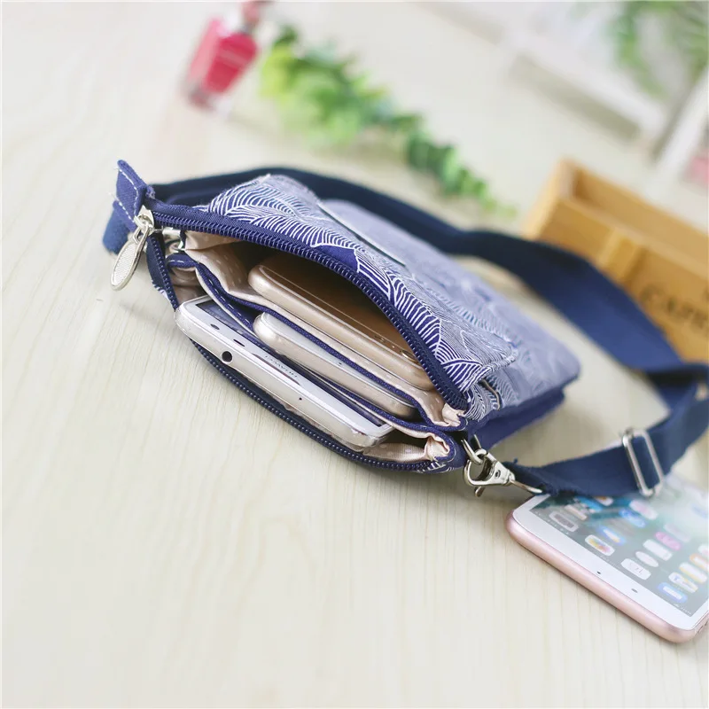 Чанта през рамо с принтом листа, дамская чанта за телефон, студентски тийнейджърката чанта за момичета, реколта холщовая чанта-месинджър, малка квадратна чанта, Нова Изображение 3