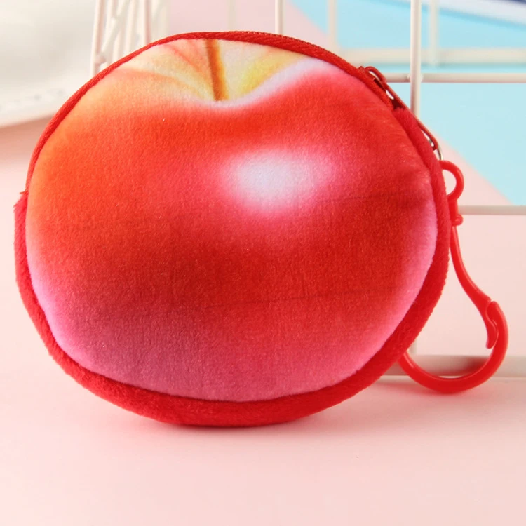 Чантата Fruit zero чантата си за момиченце, ябълка, диня, ягоди, тиква, портфейл, USB-верига, чанта за монети, празничен подарък пакет Изображение 1