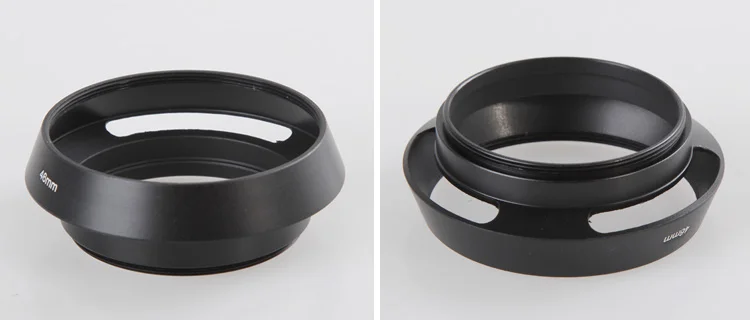 Черно/Сребриста Метална сенник за обектив Обектив 37 мм на 39 мм 40,5 мм, 43 мм и 46 мм на 49 мм 52 мм на 55 мм 58 мм за Аксесоари за Фотоапарат Leica Обективи Fujifilm Sony Изображение 3