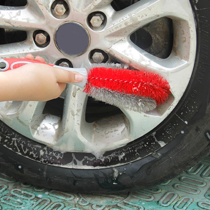 Четка за почистване на ступиц автомобилните колела, гъба от микрофибър, четка за автомобилни гуми, стоманен пръстен, четка за почистване на мъртвите ъгли, автомобилни аксесоари, 1бр Изображение 1