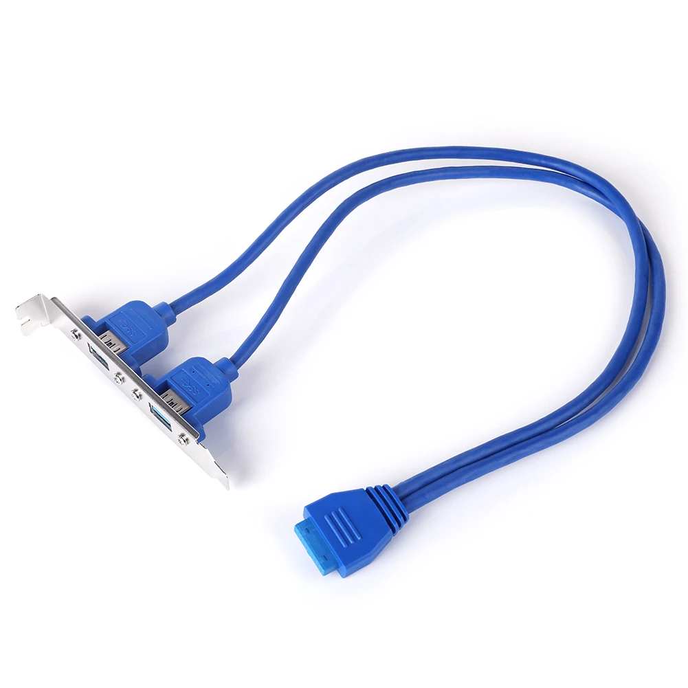 Штабелируемый USB 3.0 Женски тип панел на дънната платка 20Pin кабел заглавието с две пристанища 50 см Изображение 5