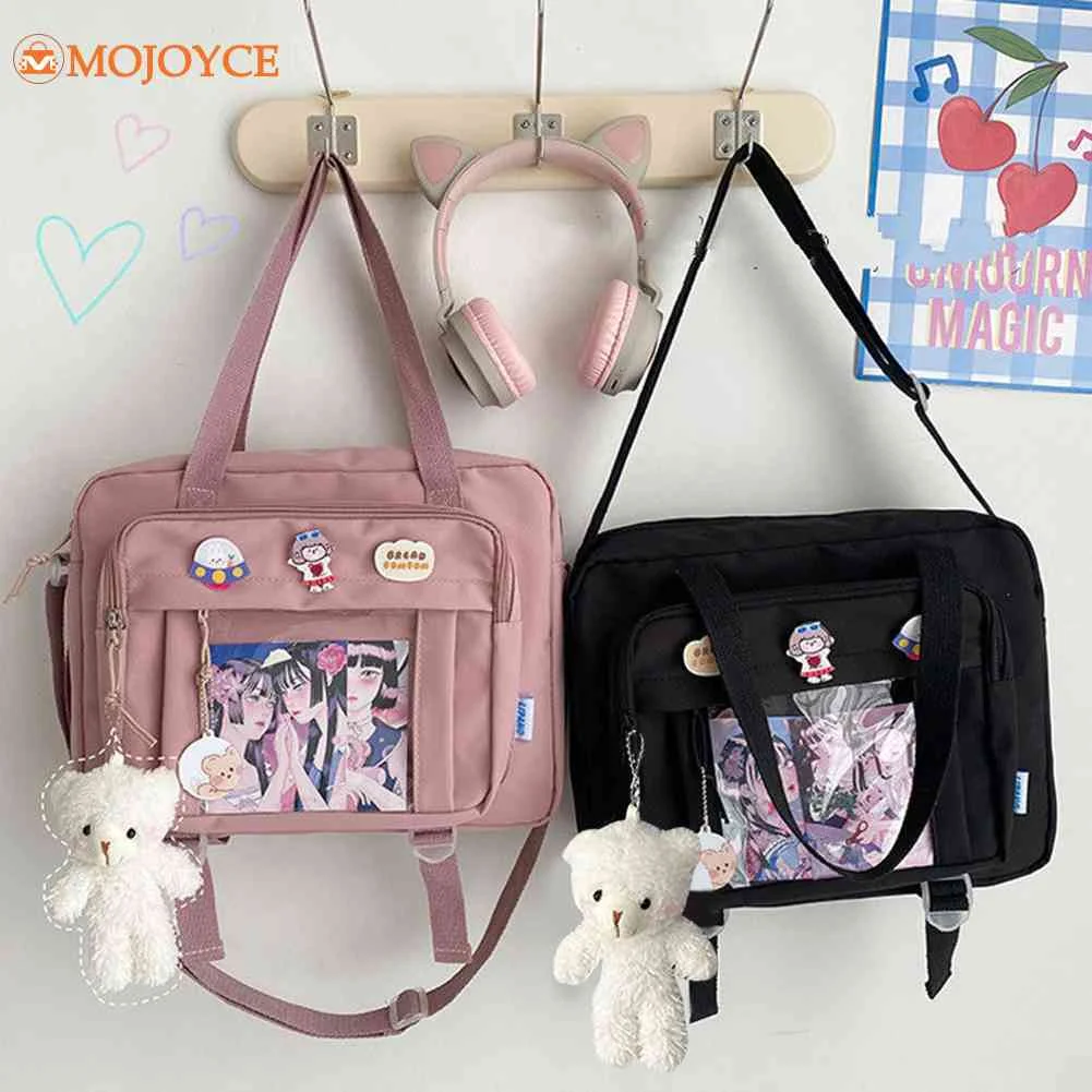 Японската училищна чанта JK за момичета с прозрачен джоб, Чанта за книги, Чанти, дамски чанта през рамо, Itabag, женствена чанта през рамо, Ita bag Изображение 0