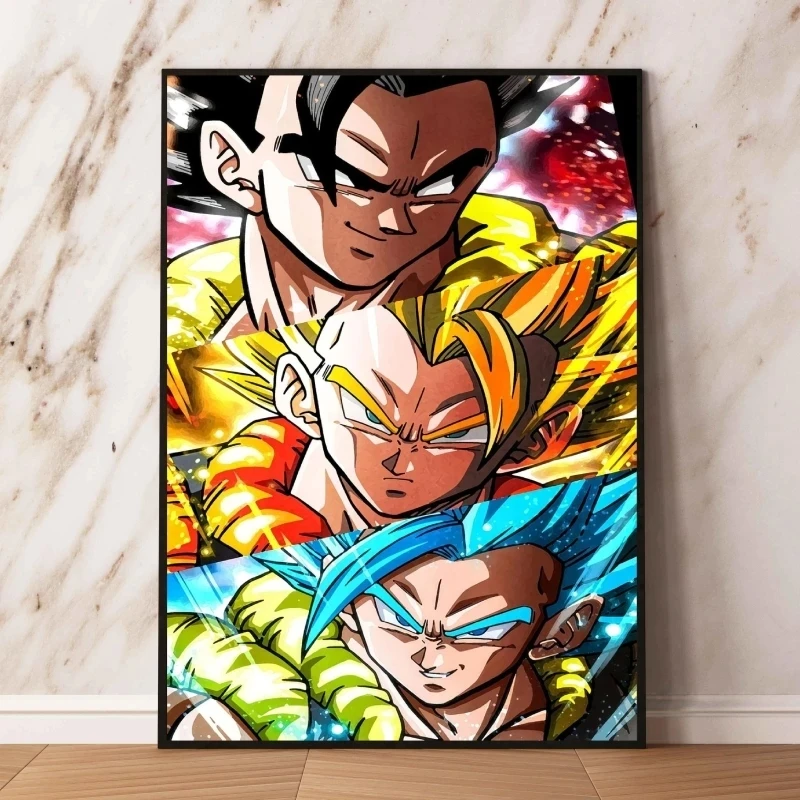 Японското аниме Dragon Ball Супер Сайя Goku Плакати Ретро Направи си сам Стая за Домашен бар Кафе Декор Кафене Подарък Естетическо Изкуство Боядисване на стените Изображение 1